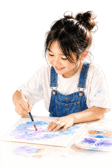 Young girl painting